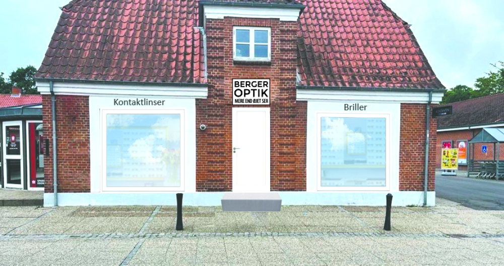 Beger Optik butiksfacade i Galten